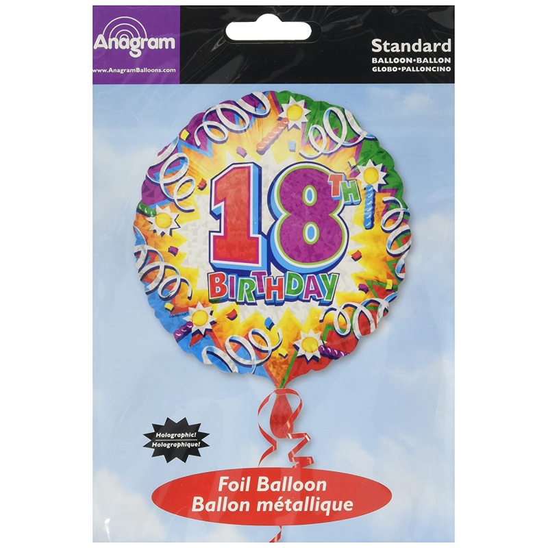 Ballon 40 Ans Noir Holographique 45cm