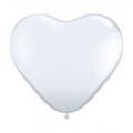 Coeur qualatex 28 cm blanc en poche de 100