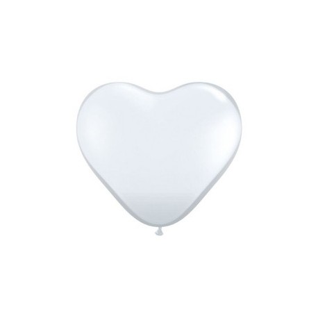 Coeur qualatex 28 cm blanc en poche de 100